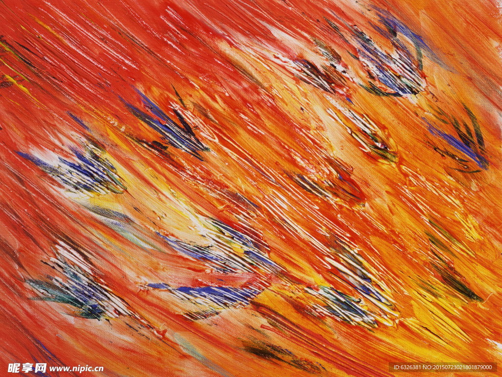 油画花纹背景质感融图