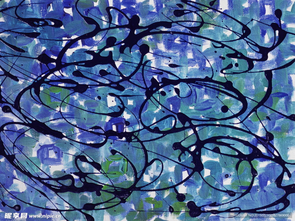 油画花纹背景质感融图