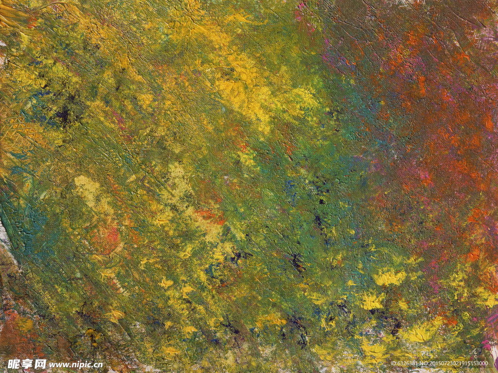 油画花纹背景质感融图