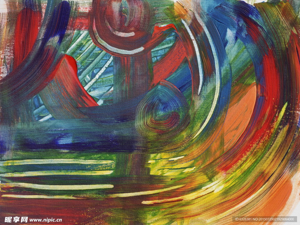 油画花纹背景质感融图