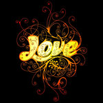 LOVE艺术花纹矢量