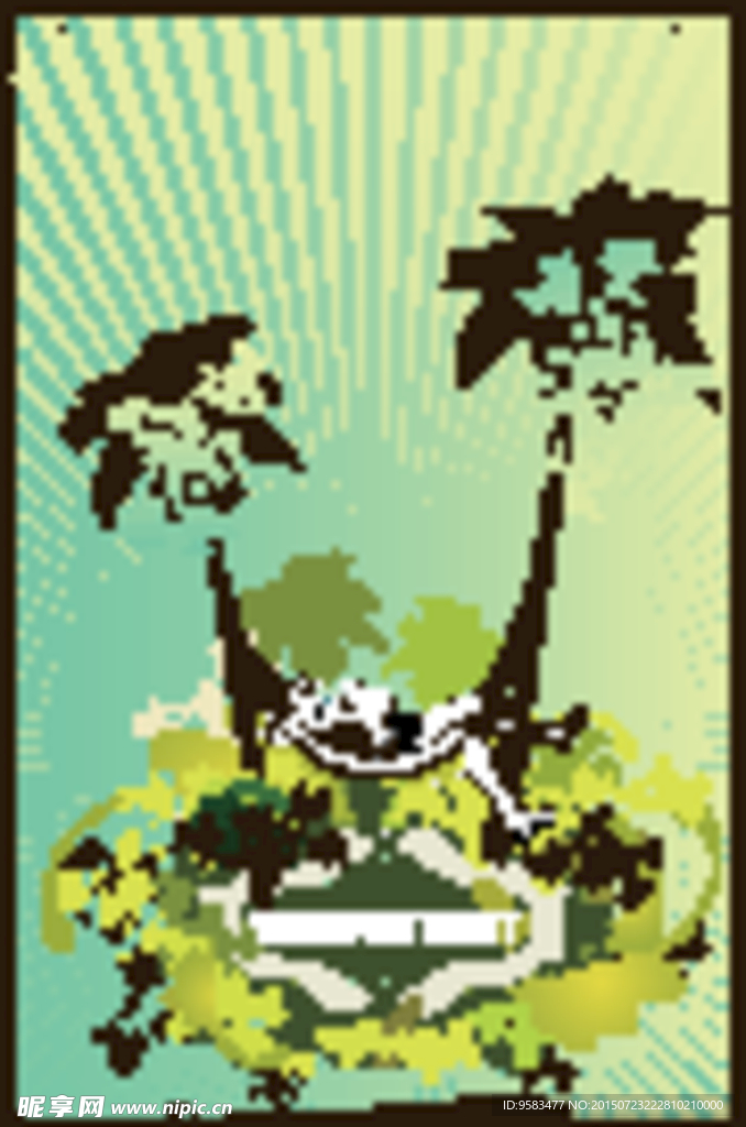 两颗椰子树矢量