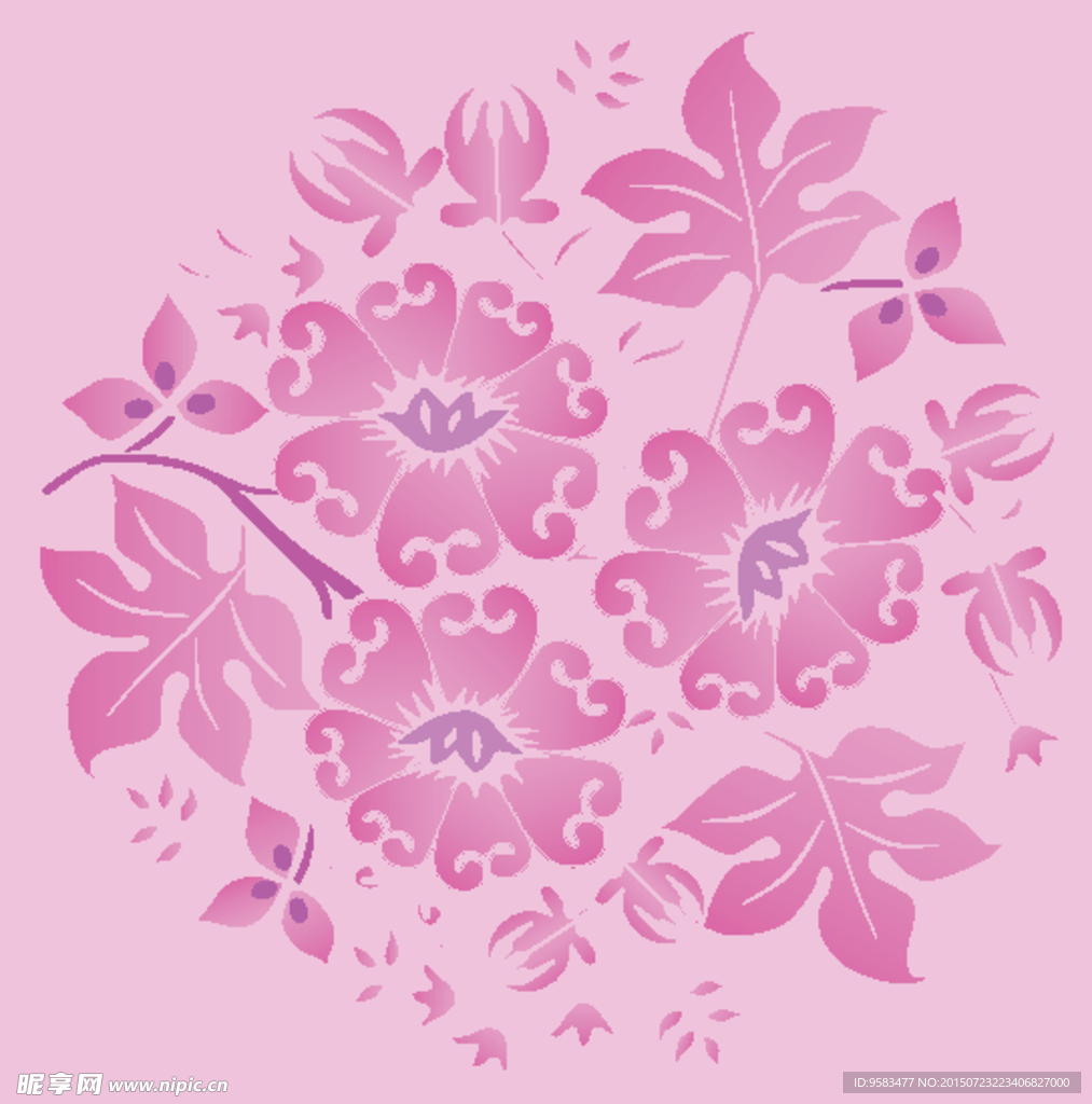 花朵与叶子矢量