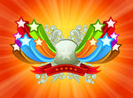 放射星花纹矢量图