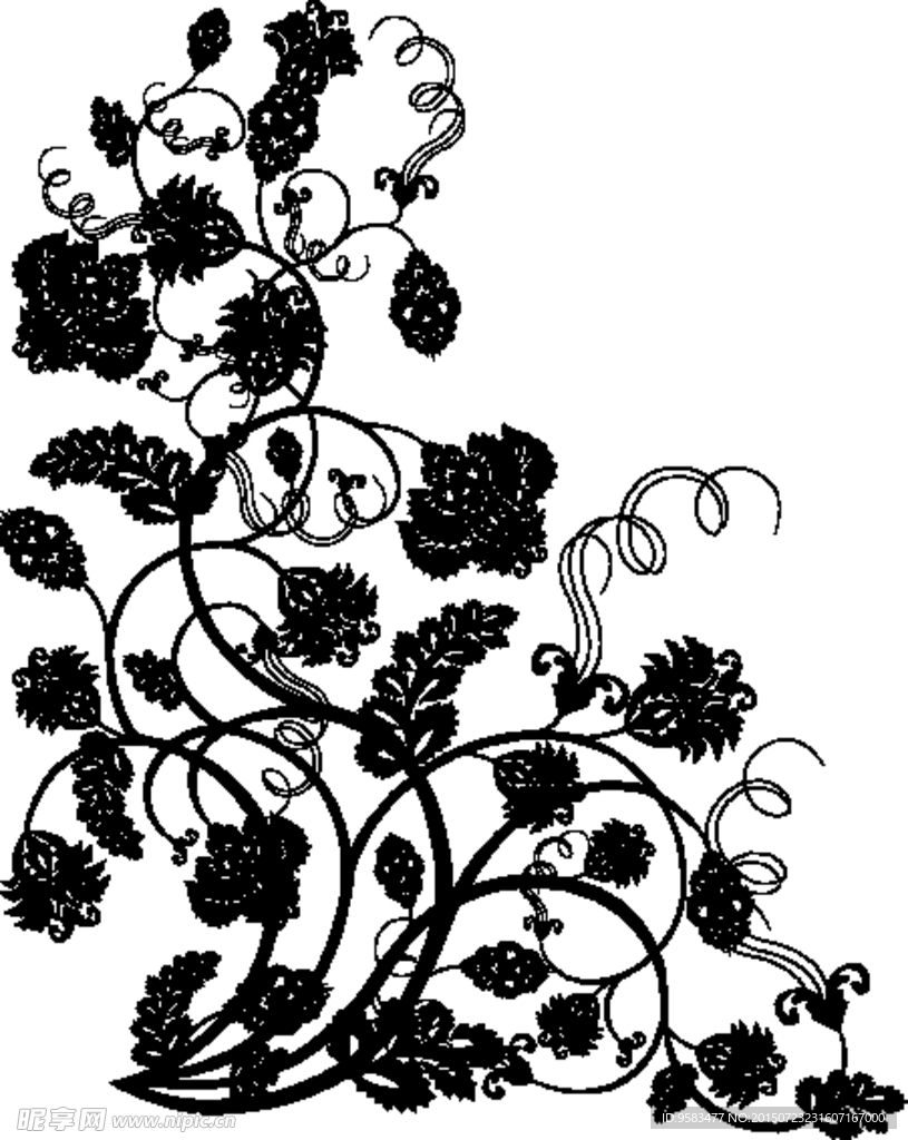 花枝叶矢量图