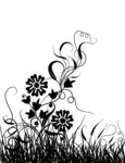 花枝与花纹矢量图