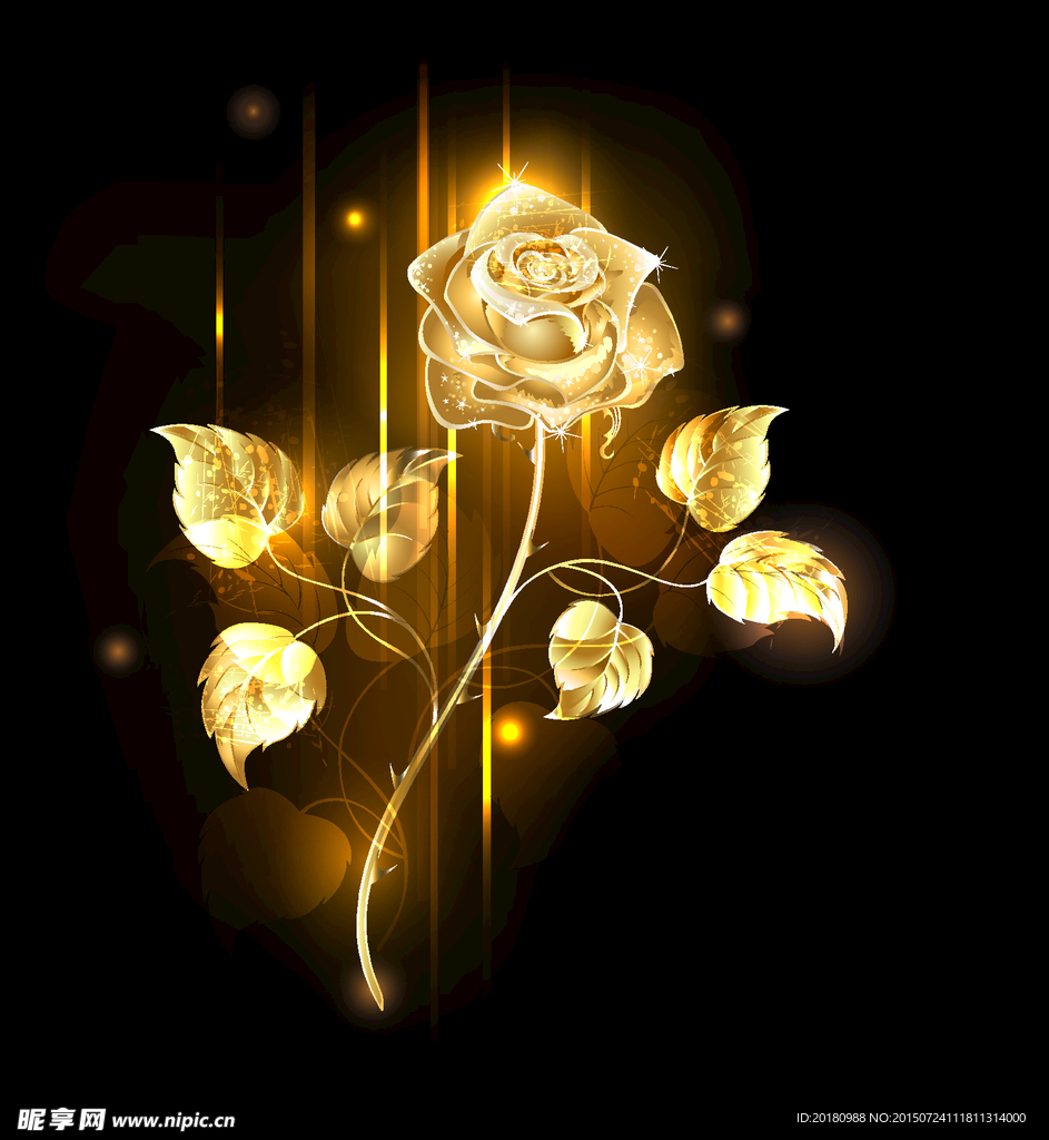 黄金玫瑰花设计