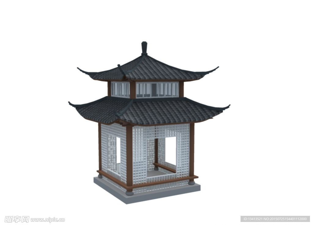 古建亭子3d模型