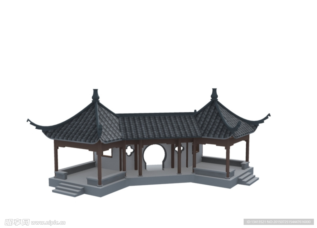 古建亭子3d模型