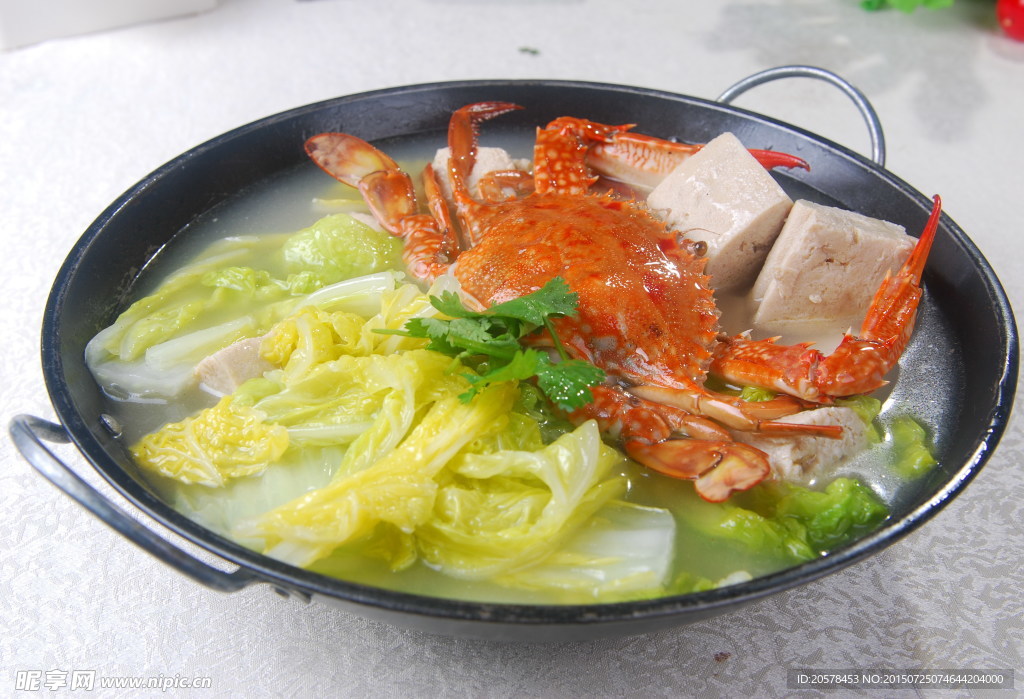 飞蟹炖冻豆腐白菜
