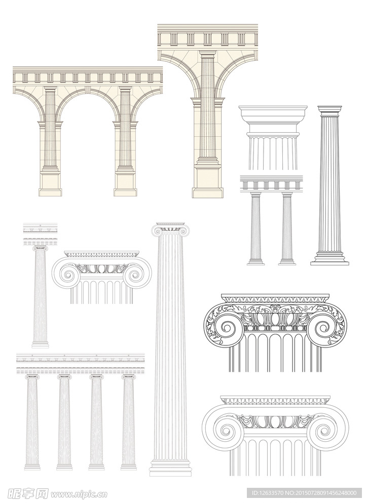 欧式罗马柱素材