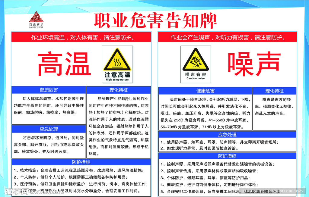 职业危害告知牌