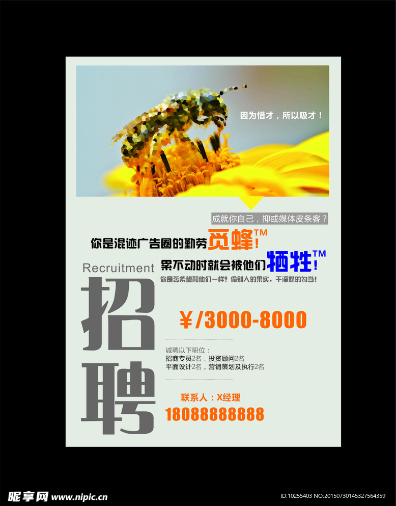 招聘 蜜蜂 人才