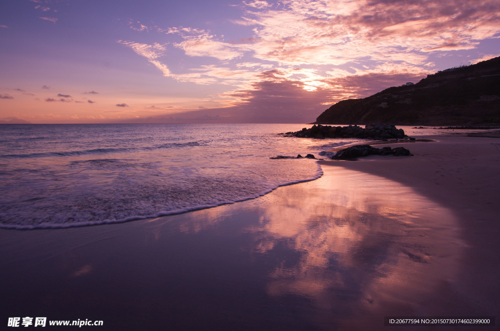 夕阳海滩背景