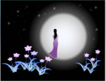 月亮边上的美女flash动画