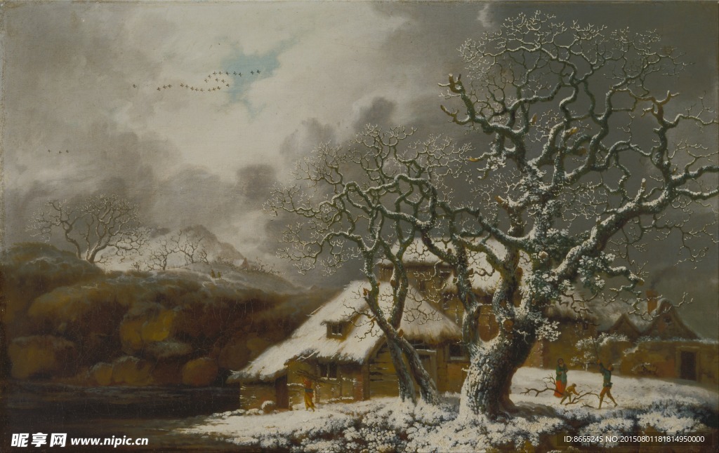 乡 村雪景