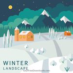 扁平插画 风景 雪景 植物