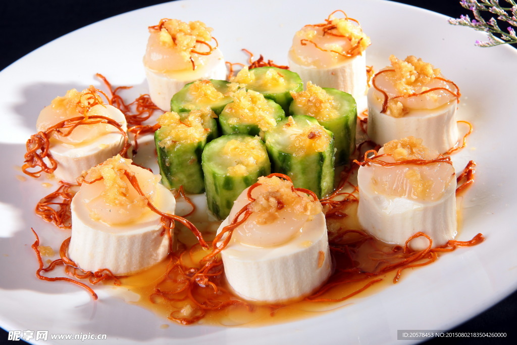 虫草花贝蒸豆腐好