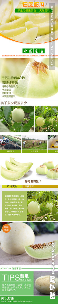 淘宝水果白皮甜瓜详情设计