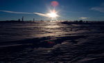 夕阳雪地