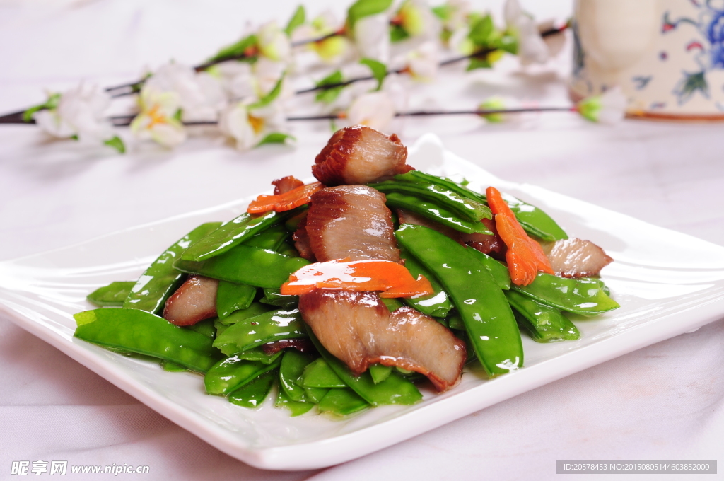 荷兰豆炒颈肉