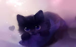 水彩小黑猫