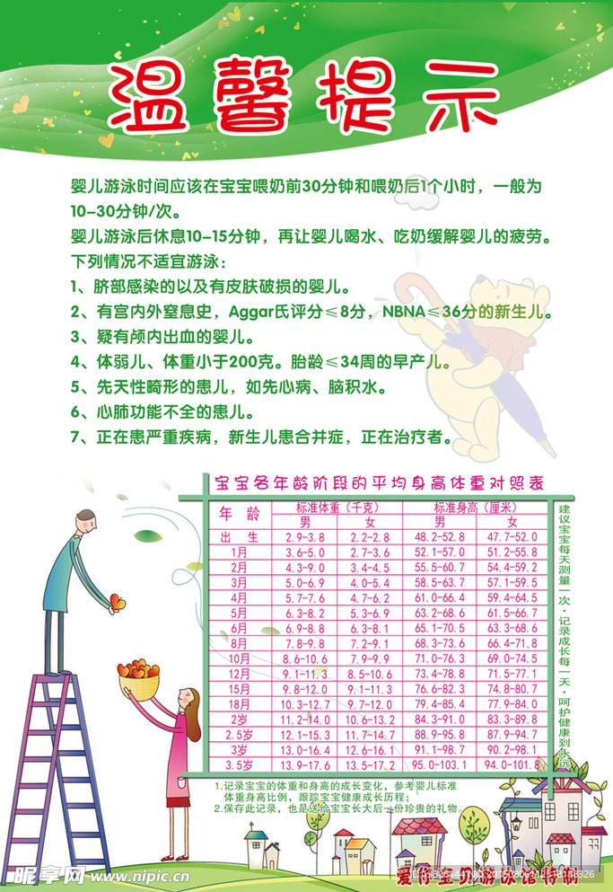 母婴游泳馆温馨提示牌