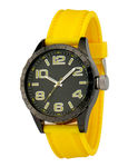 黄色黑面胶带手表