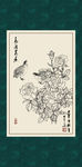 白描月季