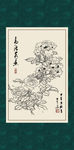 白描月季
