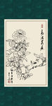 白描月季