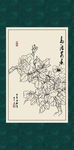 白描月季