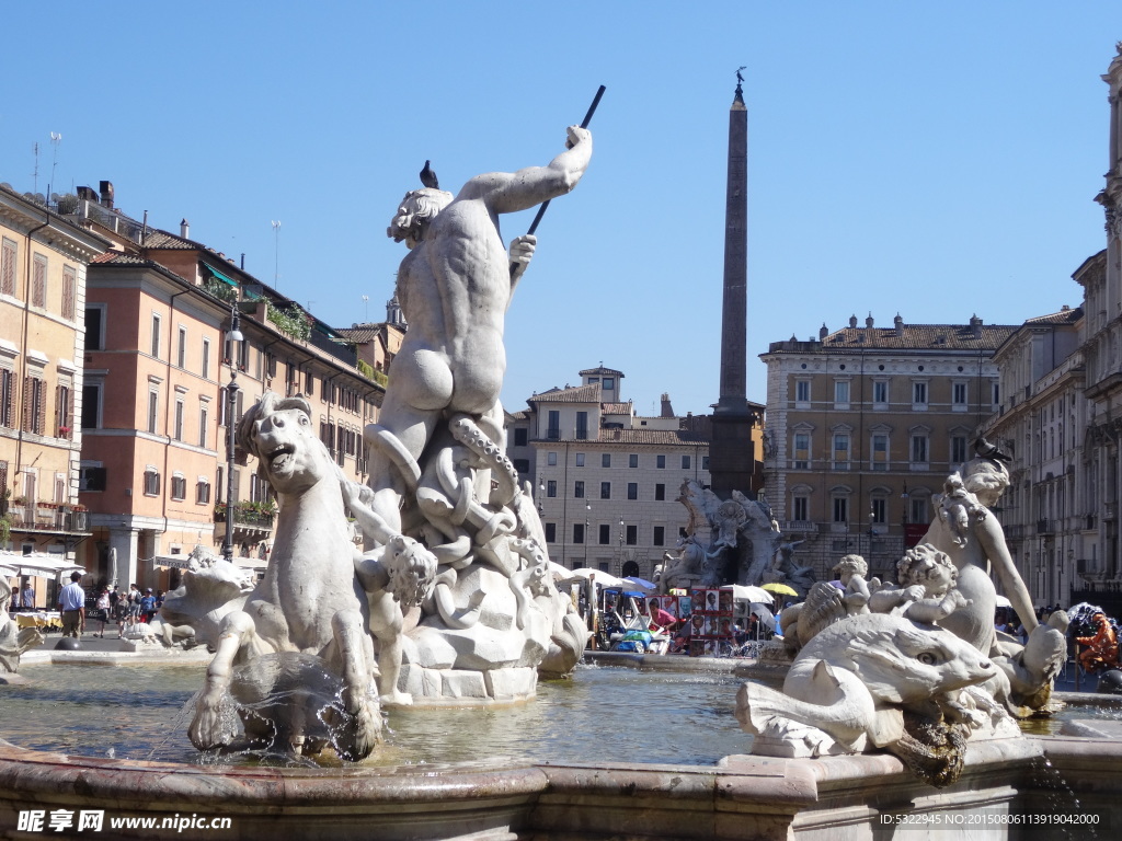 意大利罗马的四河喷泉