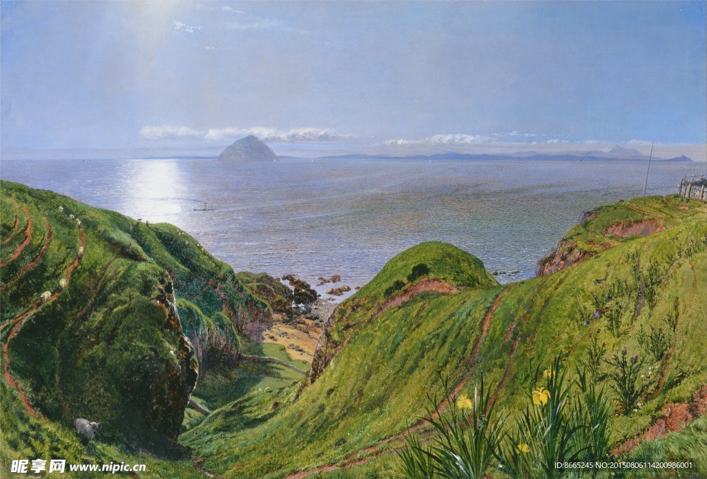 山岭风景油画
