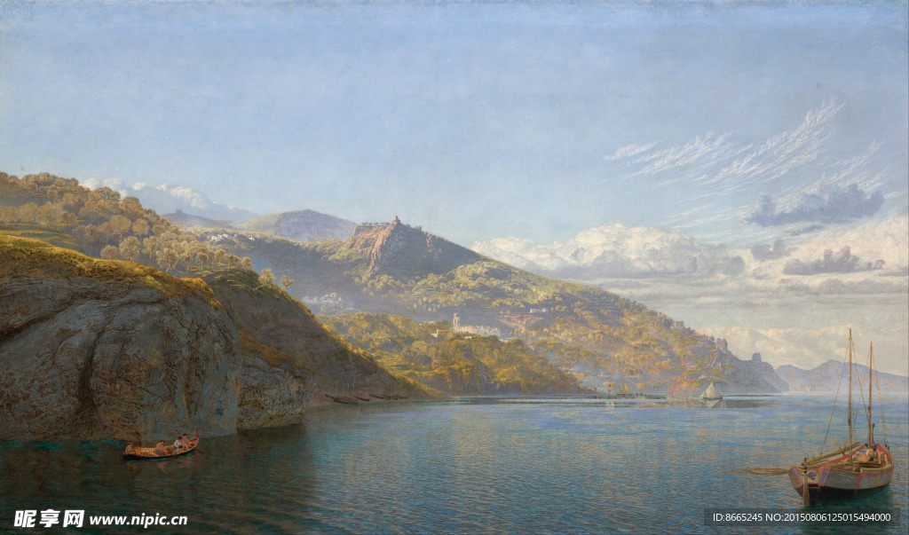 河流风景油画