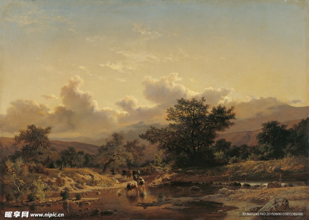 山区风景油画