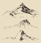 手绘山峰