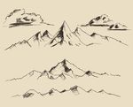 手绘山峰
