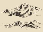 手绘山峰