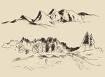 手绘山峰