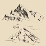手绘山峰