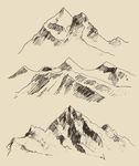 手绘山峰