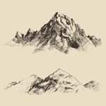 手绘山峰