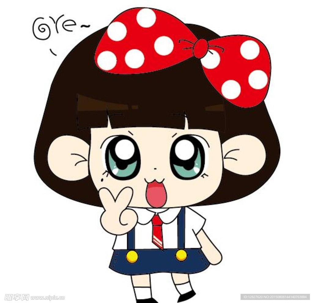 可爱蝴蝶结女孩