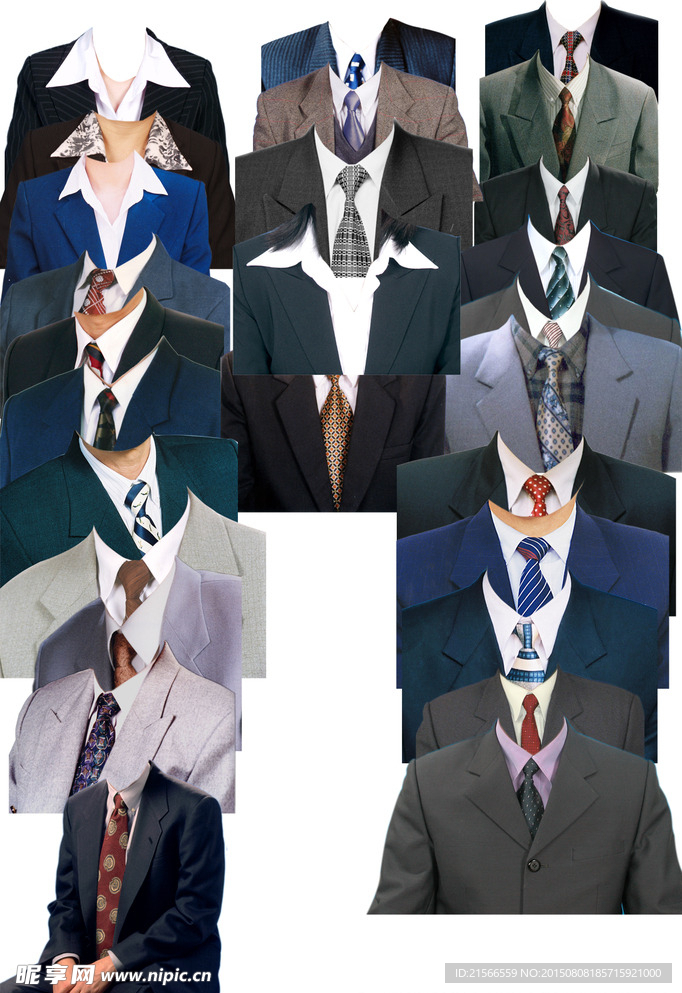 寸照西服模板PSD素材