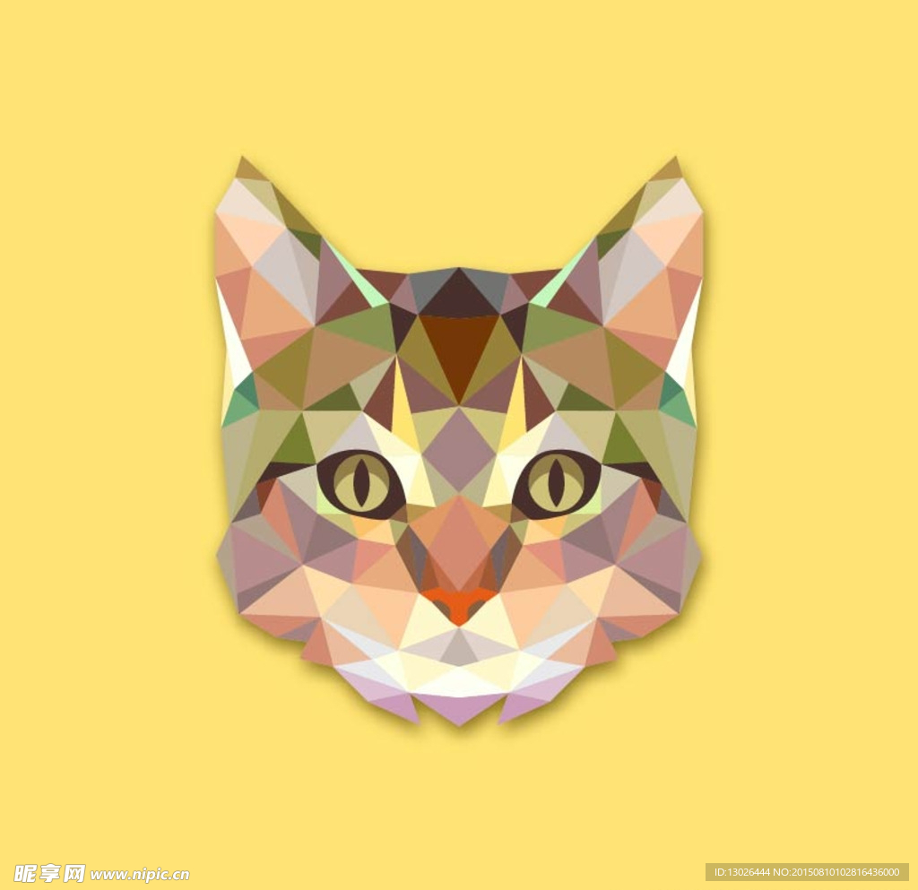 几何动物猫矢量