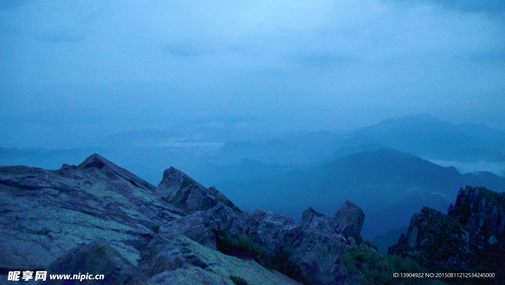 北京 灵山 清晨 山  夜景