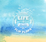 模糊水彩夏日海报矢量图
