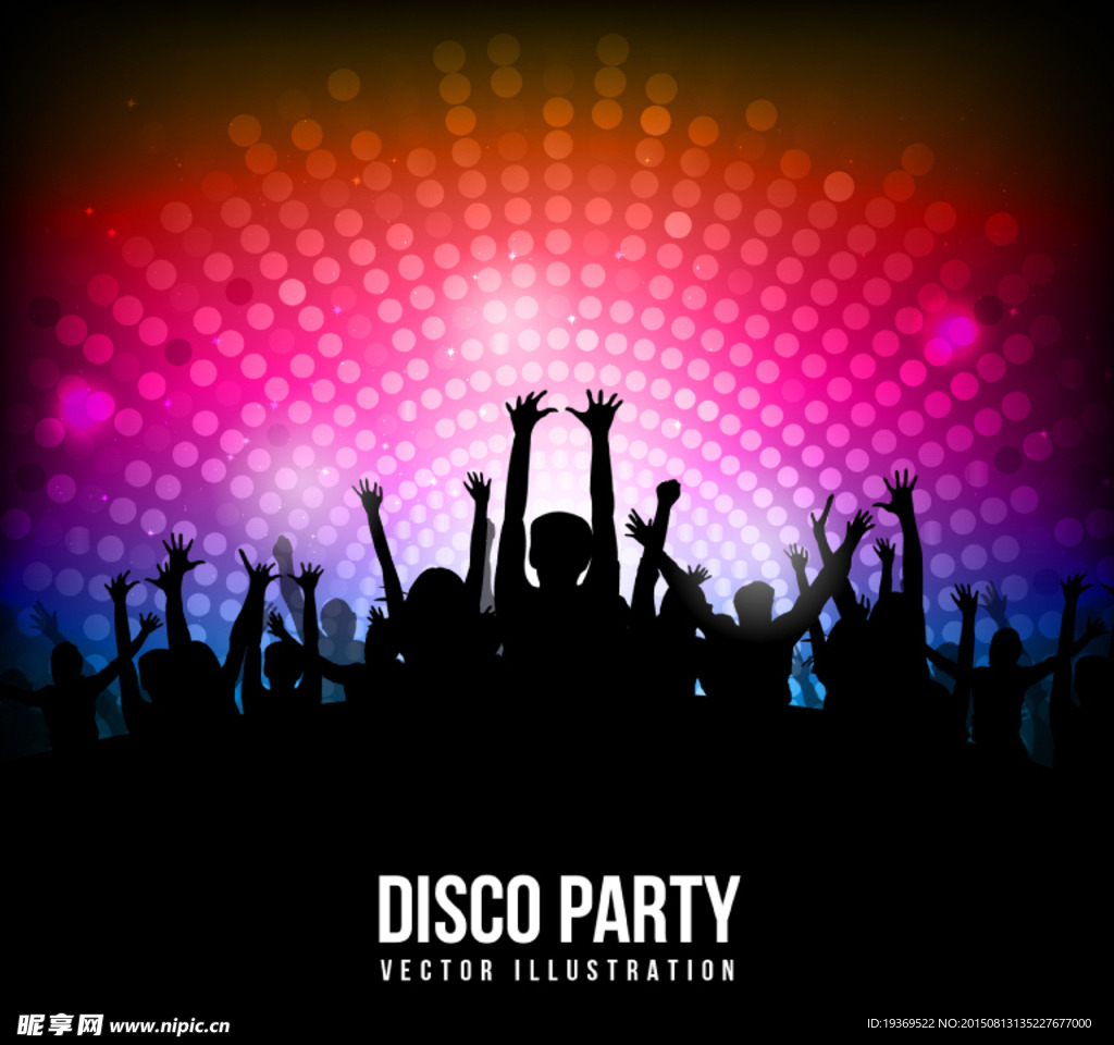迪斯科派对海报矢量素材