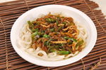 尖椒茄子肉丝打卤面